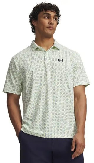 Under Armour Matchplay Printed polo homme, blanc/vert