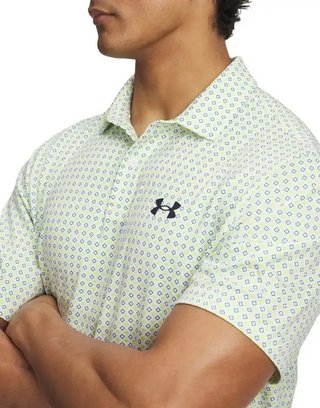 Under Armour Matchplay Printed polo homme, blanc/vert