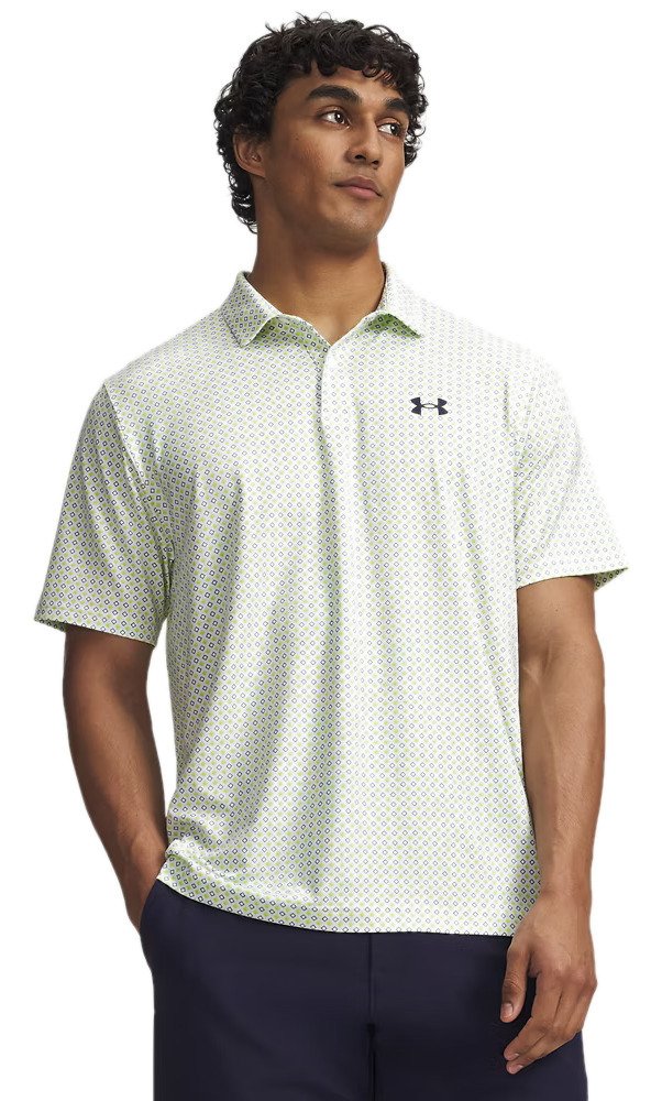 Under Armour Matchplay Printed polo homme, blanc/vert