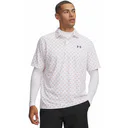Under Armour Matchplay Printed polo homme, blanc/vintage maroon/academy