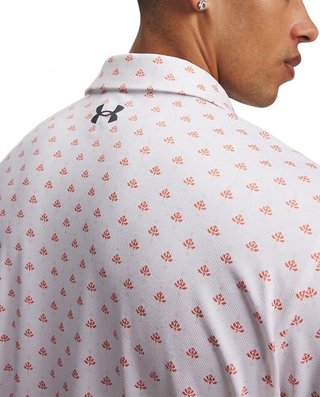 Under Armour Matchplay Printed polo homme, blanc/vintage maroon/academy