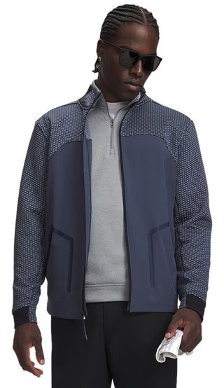 Under Armour Drive Pro Hybrid FZ sweat homme, downpour grey/blanc