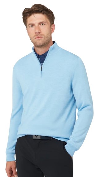 Callaway Windstopper 1/4-Zip pull homme, dark cerulean heather