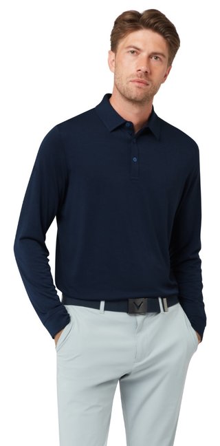 Callaway Soft Touch Long Sleeve polo homme, peacoat