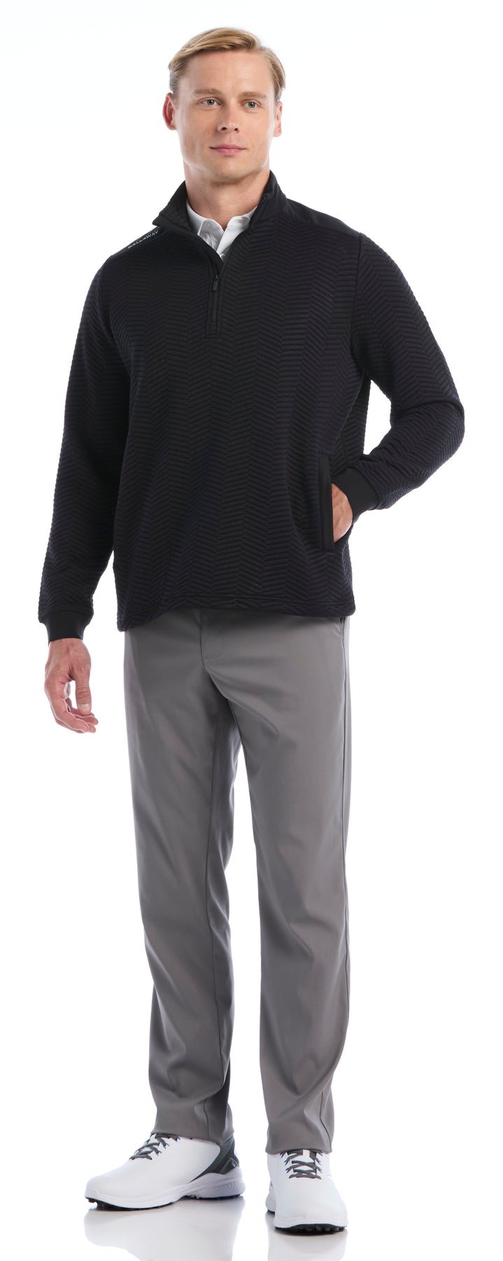 Callaway Chev Jacquard pull homme, caviar