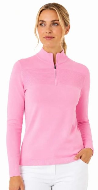 Callaway Soft Stretch Zip-Neck pull femme, cherry blossom