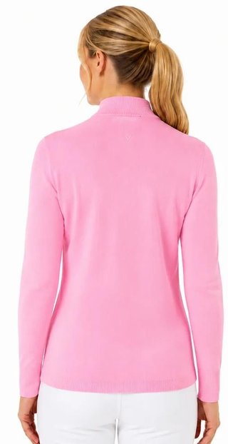 Callaway Soft Stretch Zip-Neck pull femme, cherry blossom