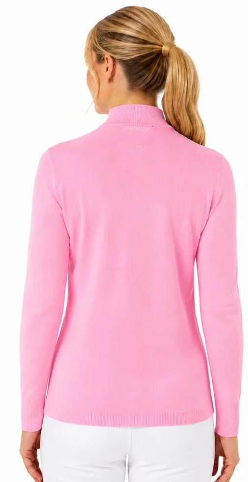 Callaway Soft Stretch Zip-Neck pull femme, cherry blossom