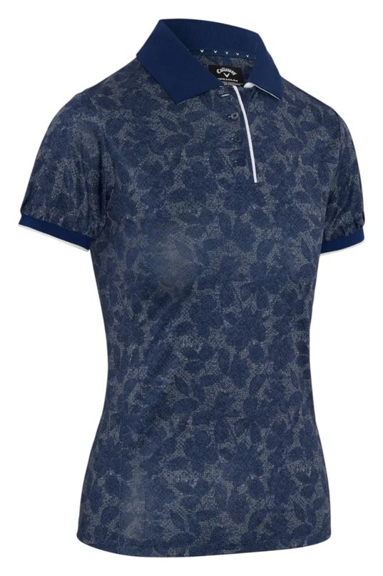 Callaway Rib Tim Printed polo femme, blue depths