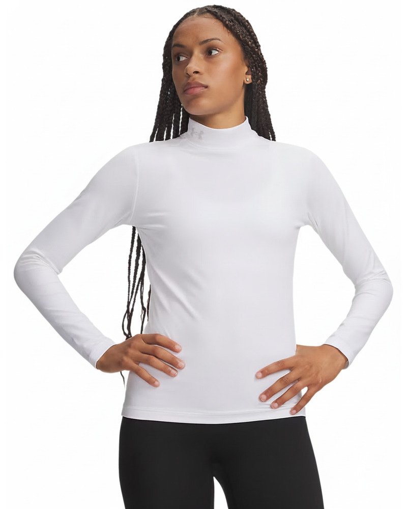 Under Armour ColdGear Mock Long Sleeve t-shirt manches longues femme, blanc