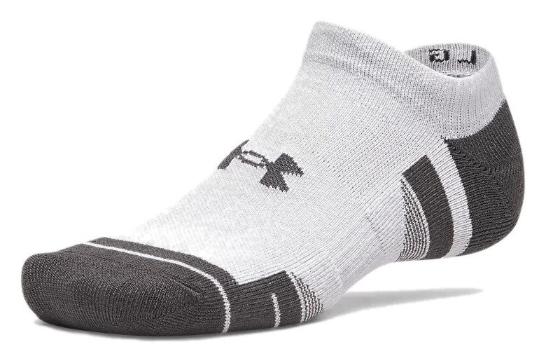 Under Armour Performance Tech No Show chaussettes unisexe, 3pack, mod gray/white/jet gray