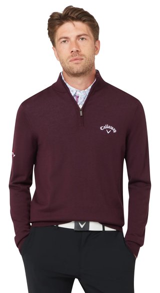 Callaway 1/4 Blended Merino pull homme, italian plum