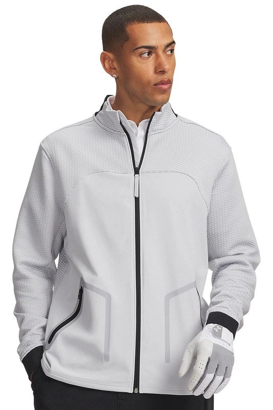 Under Armour Drive Pro Hybrid FZ sweat homme, halo gris/blanc