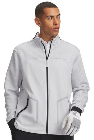 Under Armour Drive Pro Hybrid FZ sweat homme, halo gris/blanc