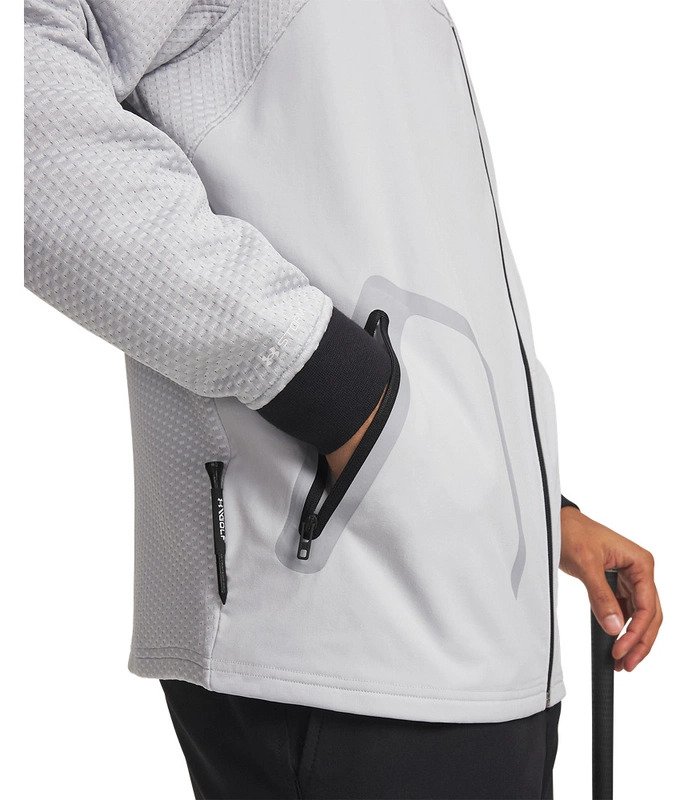 Under Armour Drive Pro Hybrid FZ sweat homme, halo gris/blanc
