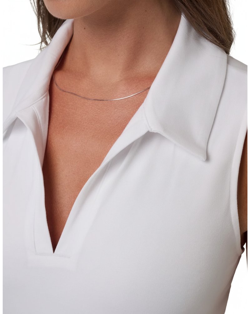 Travis Mathew Skyloft Light Sleeveless polo femme, blanc