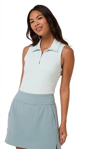 Travis Mathew Skyloft Light Sleeveless polo femme, heather cloudwash