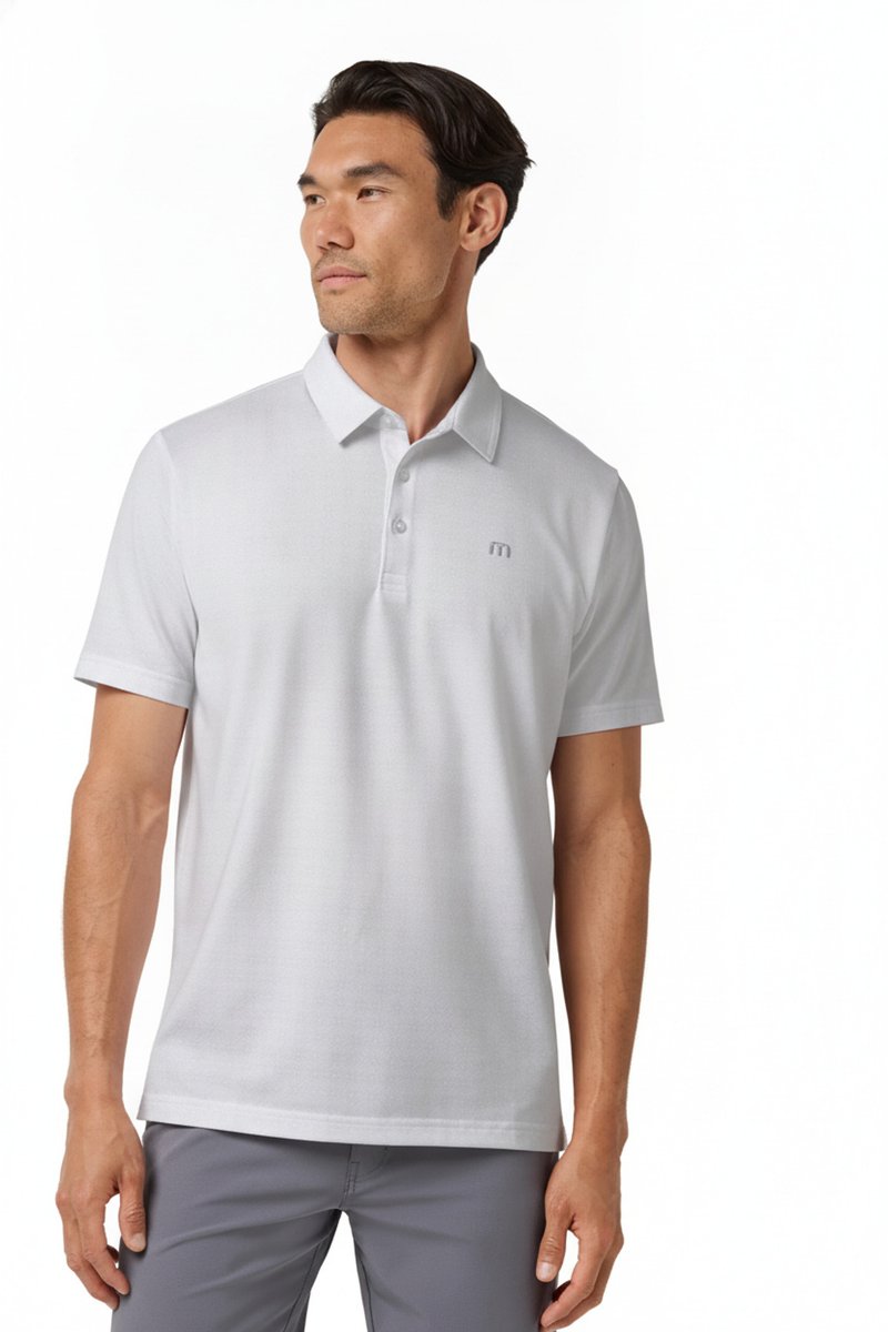 Travis Mathew Featherweight Trophy Ready polo homme, blanc