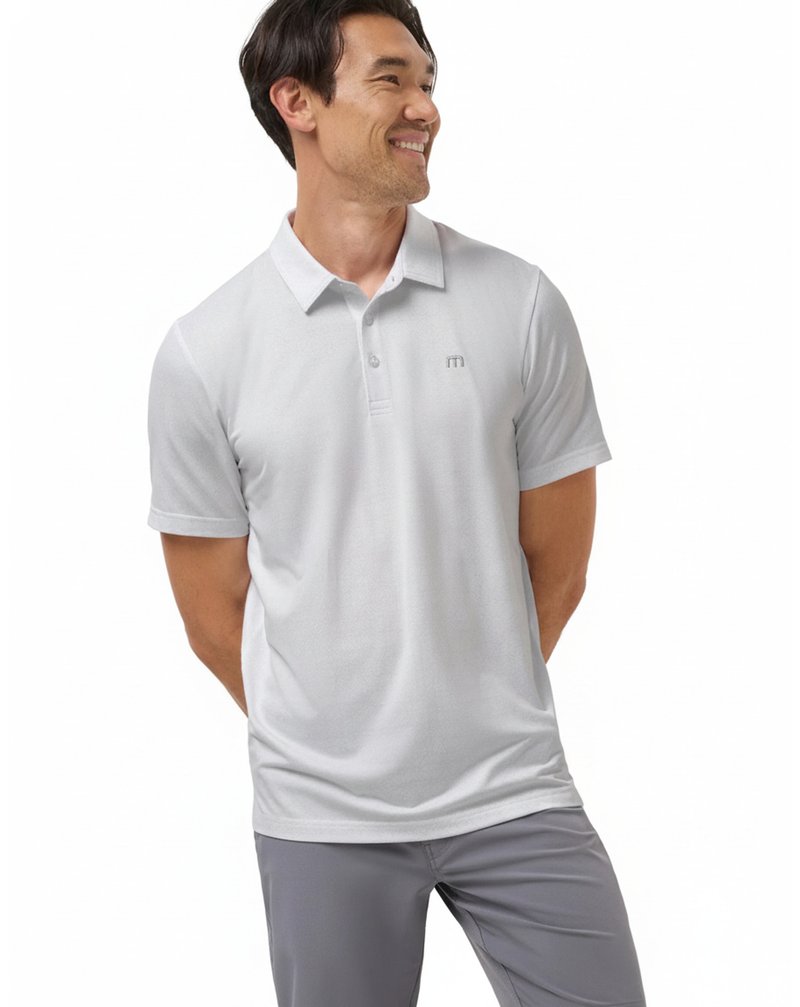 Travis Mathew Featherweight Trophy Ready polo homme, blanc