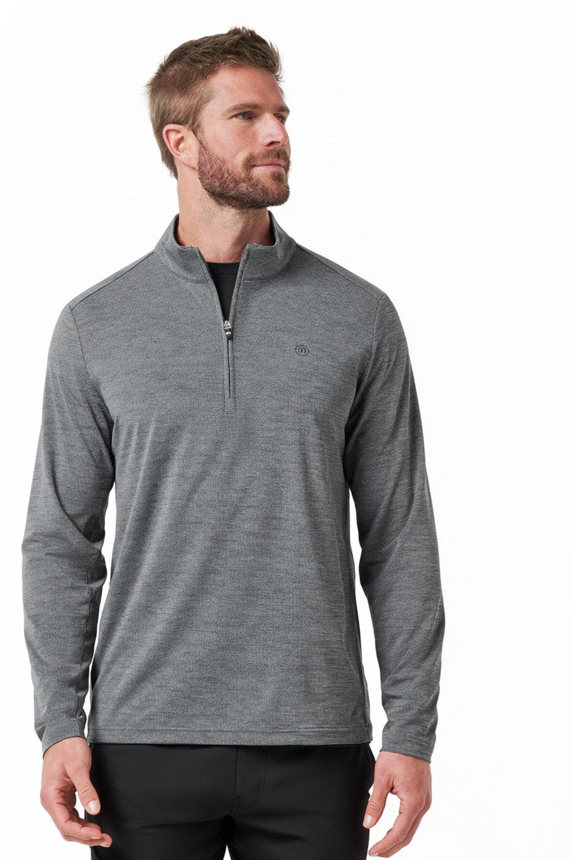 Travis Mathew Heater Pro 1/4Zip sweatshirt homme, heather grey