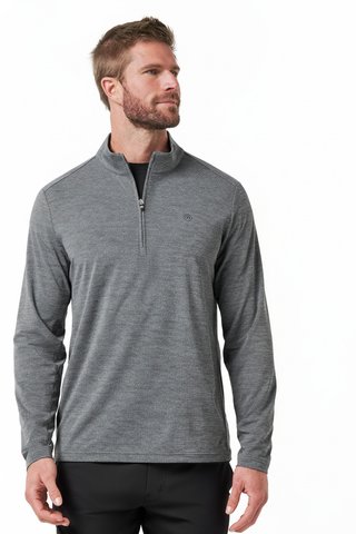 Travis Mathew Heater Pro 1/4Zip sweatshirt homme, heather grey