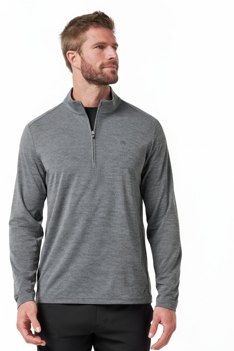 Travis Mathew Heater Pro 1/4Zip sweatshirt homme, heather grey