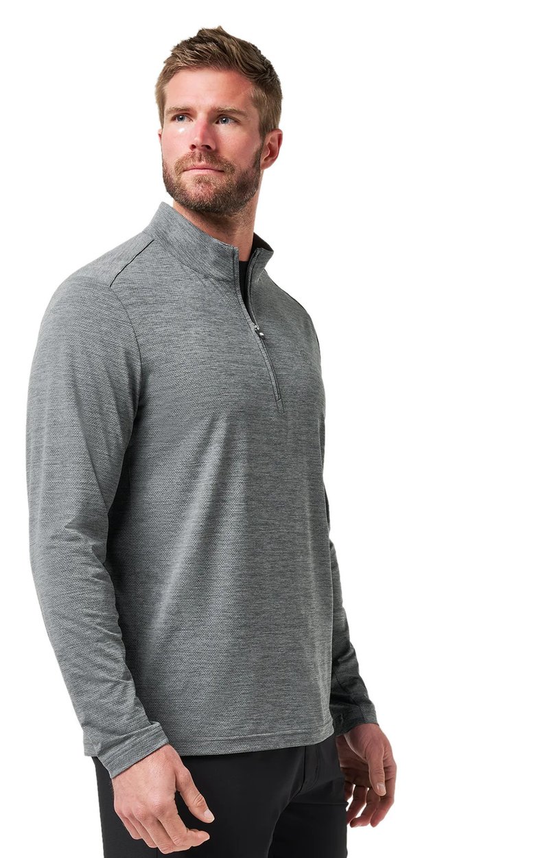 Travis Mathew Heater Pro 1/4Zip sweatshirt homme, heather grey