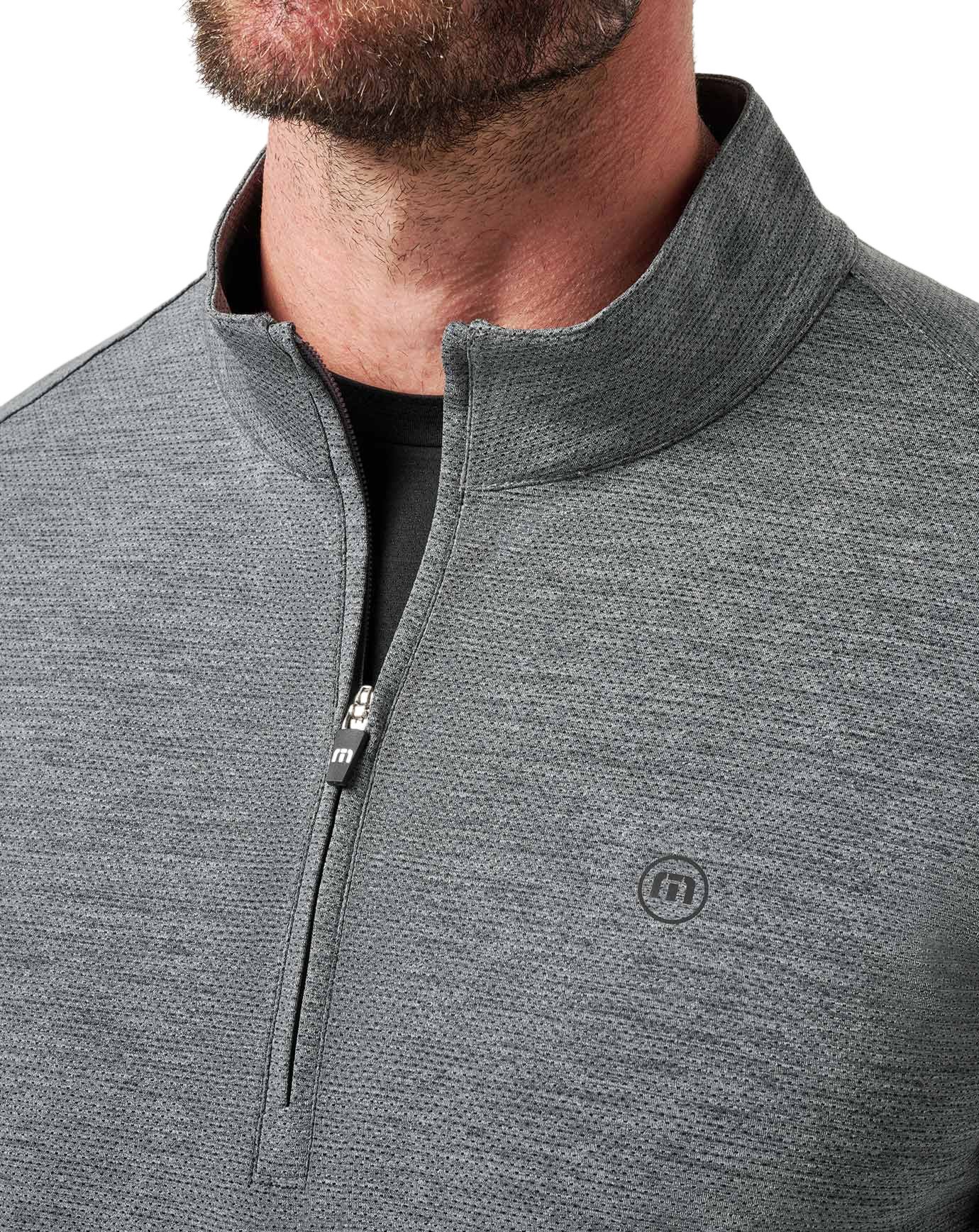 Travis Mathew Heater Pro 1/4Zip sweatshirt homme, heather grey