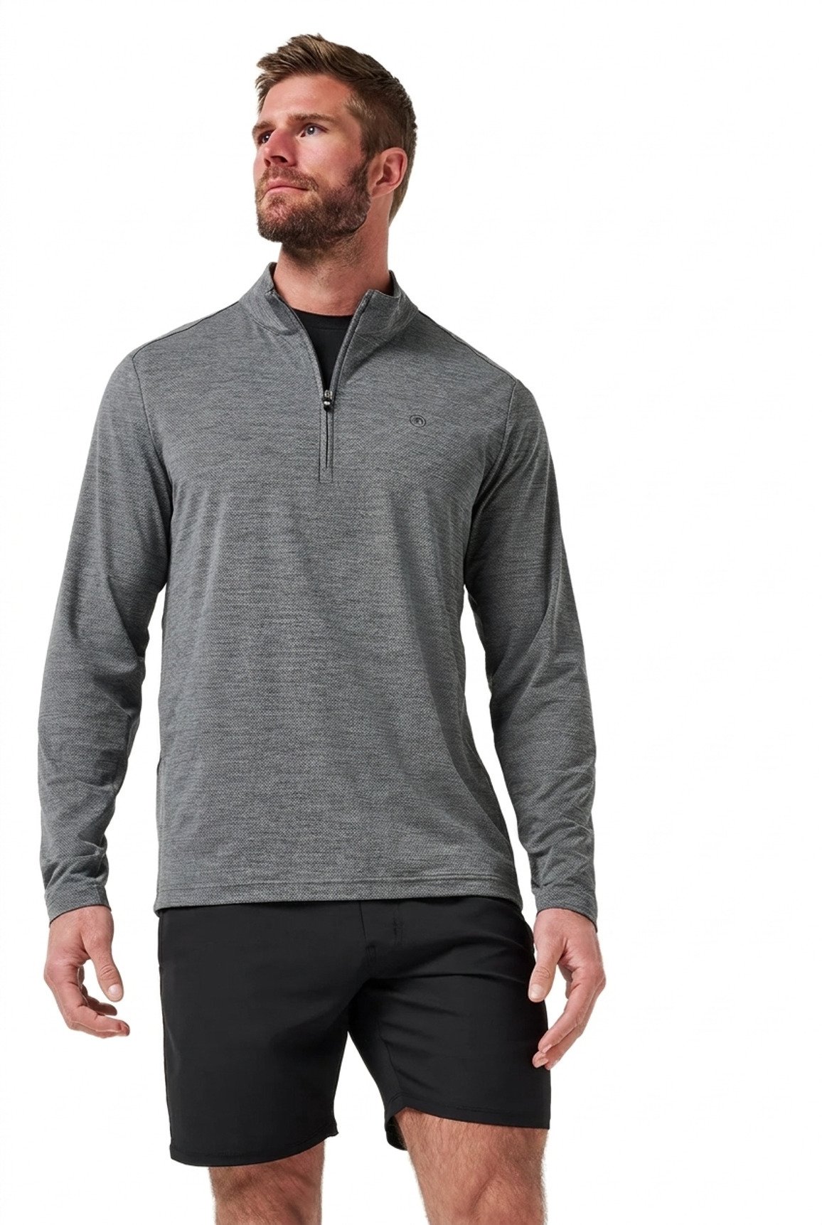 Travis Mathew Heater Pro 1/4Zip sweatshirt homme, heather grey