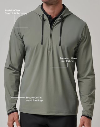 Travis Mathew Hero Hour Tech sweat à capuche homme, dark olive