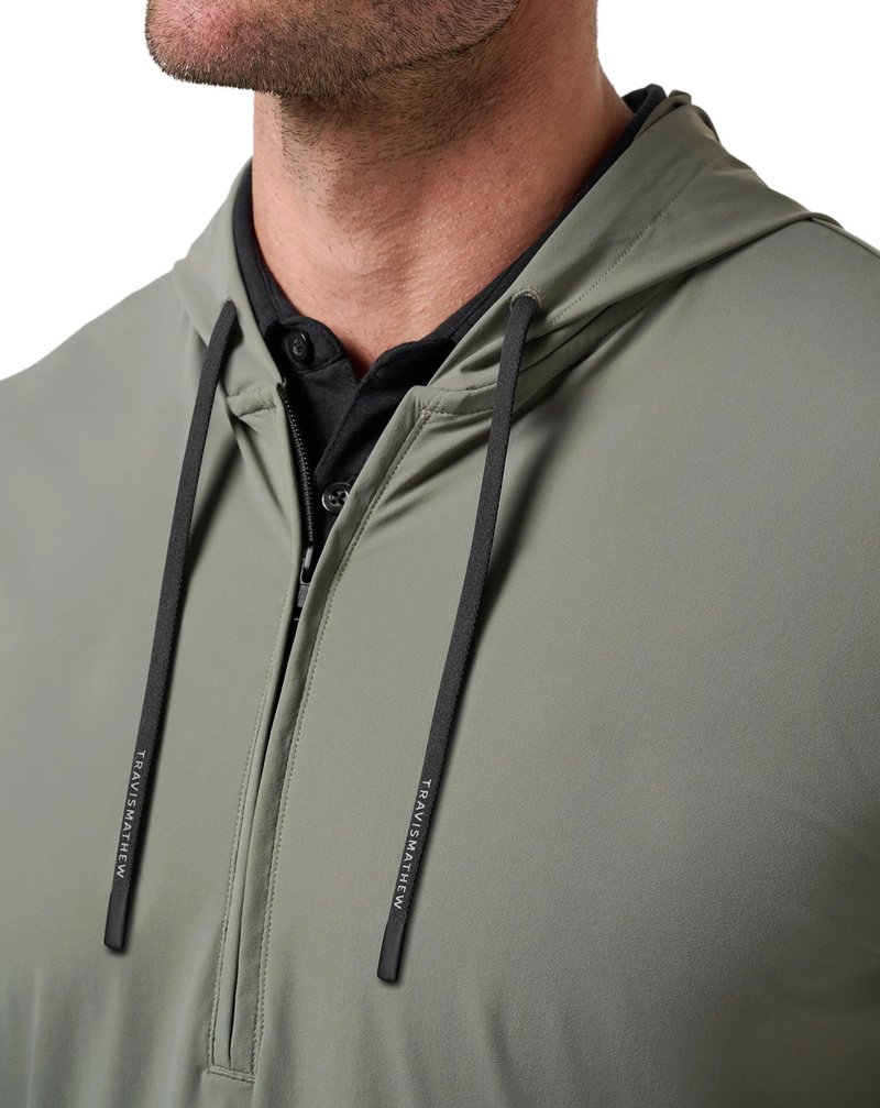 Travis Mathew Hero Hour Tech sweat à capuche homme, dark olive