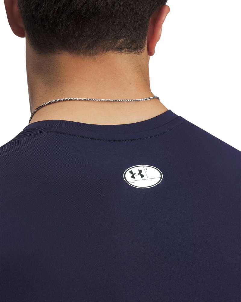 Under Armour HeatGear haut de compression homme, midnight navy/blanc