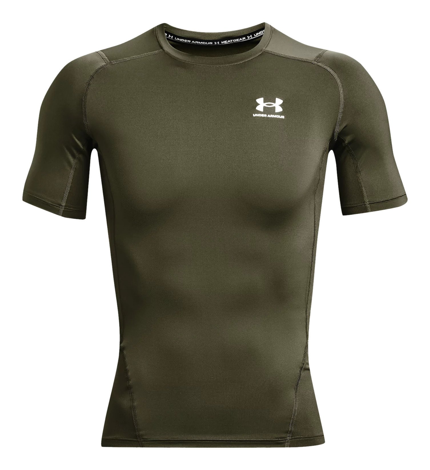 Under Armour HeatGear haut de compression homme, marine OD green/blanc