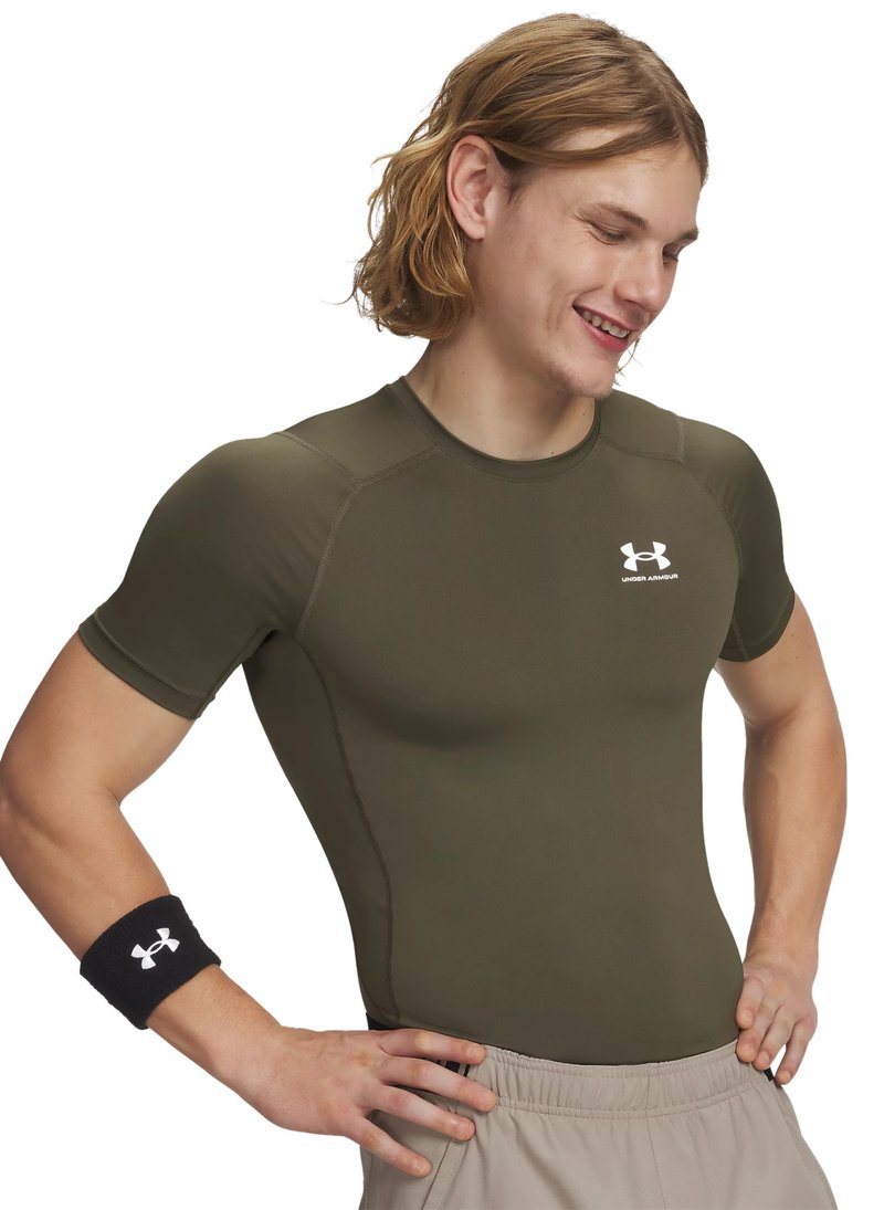 Under Armour HeatGear haut de compression homme, marine OD green/blanc
