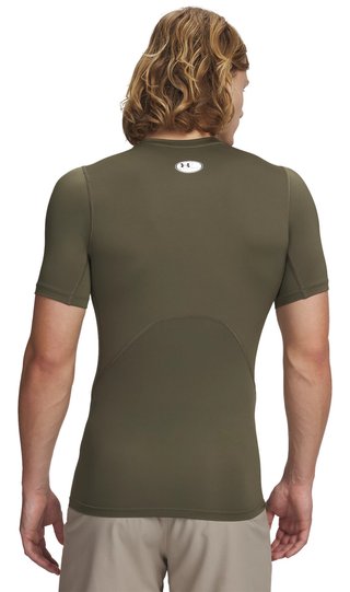 Under Armour HeatGear haut de compression homme, marine OD green/blanc
