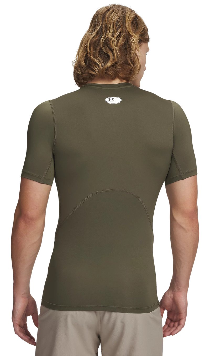 Under Armour HeatGear haut de compression homme, marine OD green/blanc
