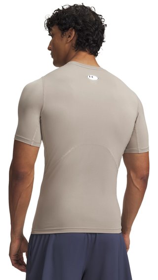 Under Armour HeatGear haut de compression homme, timberwolf taupe/blanc