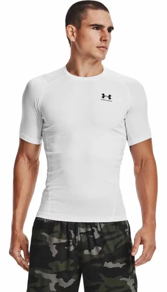 Under Armour HeatGear haut de compression homme, blanc