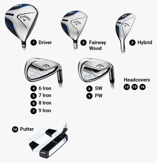 Callaway XT 26 11PC junior set de golf, acier/graphite, bleu/blanc
