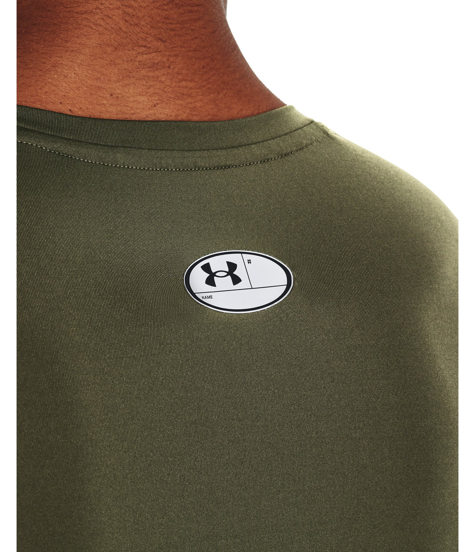 Under Armour HeatGear t-shirt de compression manches longues homme, marine OD green/blanc