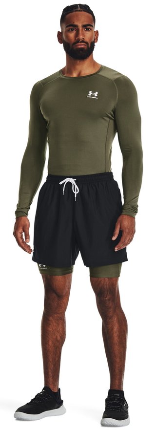 Under Armour HeatGear t-shirt de compression manches longues homme, marine OD green/blanc