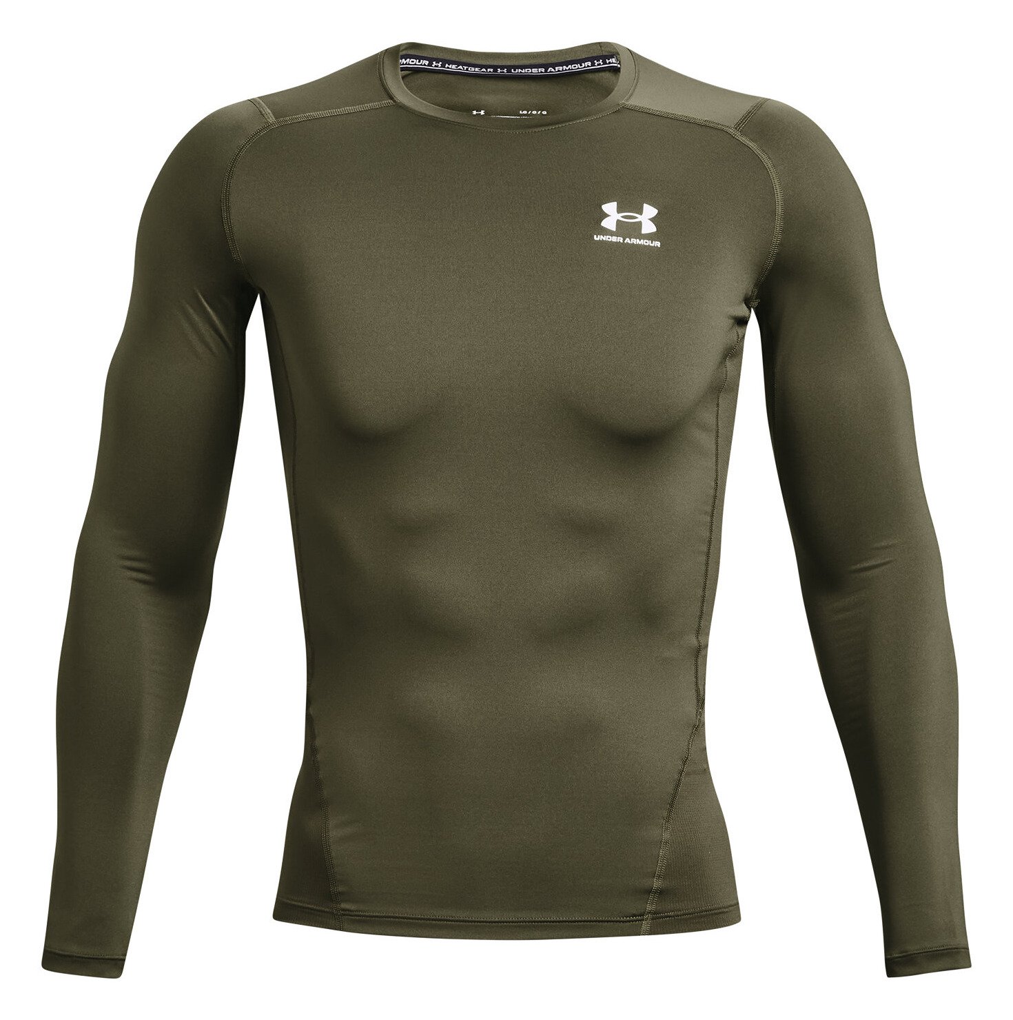 Under Armour HeatGear t-shirt de compression manches longues homme, marine OD green/blanc