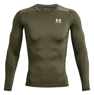 Under Armour HeatGear t-shirt de compression manches longues homme, marine OD green/blanc