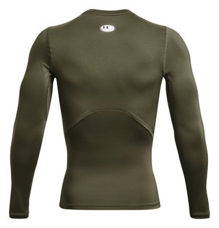 Under Armour HeatGear t-shirt de compression manches longues homme, marine OD green/blanc