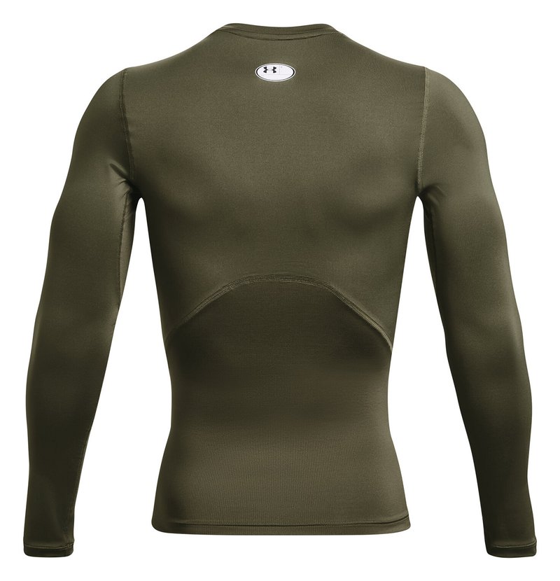 Under Armour HeatGear t-shirt de compression manches longues homme, marine OD green/blanc