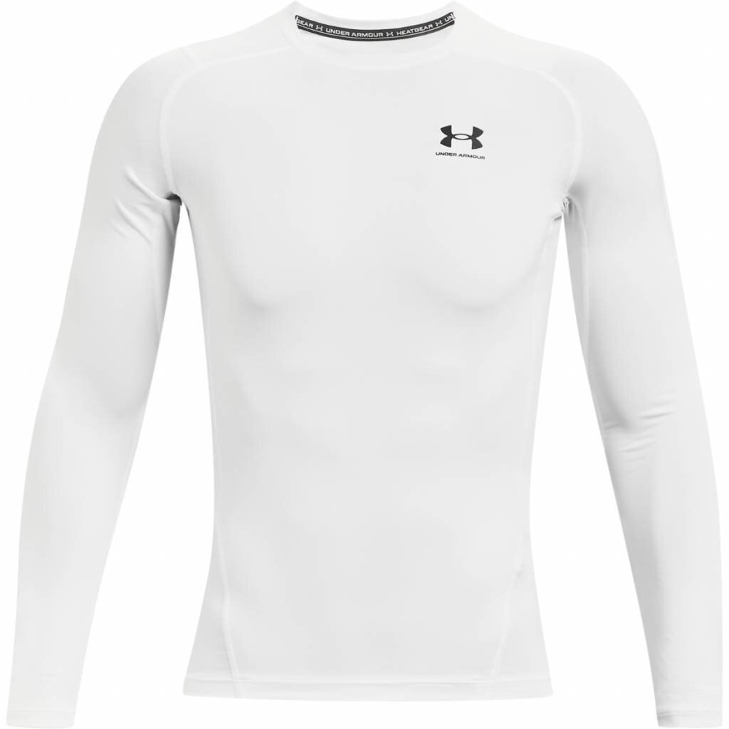 Under Armour HeatGear t-shirt de compression manches longues homme, blanc/noir