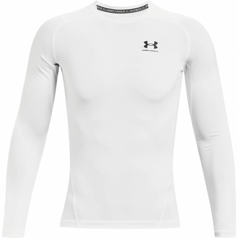 Under Armour HeatGear t-shirt de compression manches longues homme, blanc/noir
