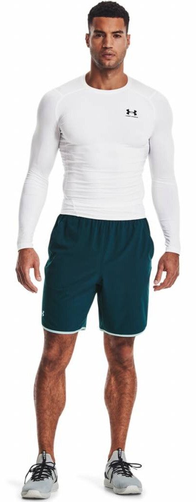 Under Armour HeatGear t-shirt de compression manches longues homme, blanc/noir