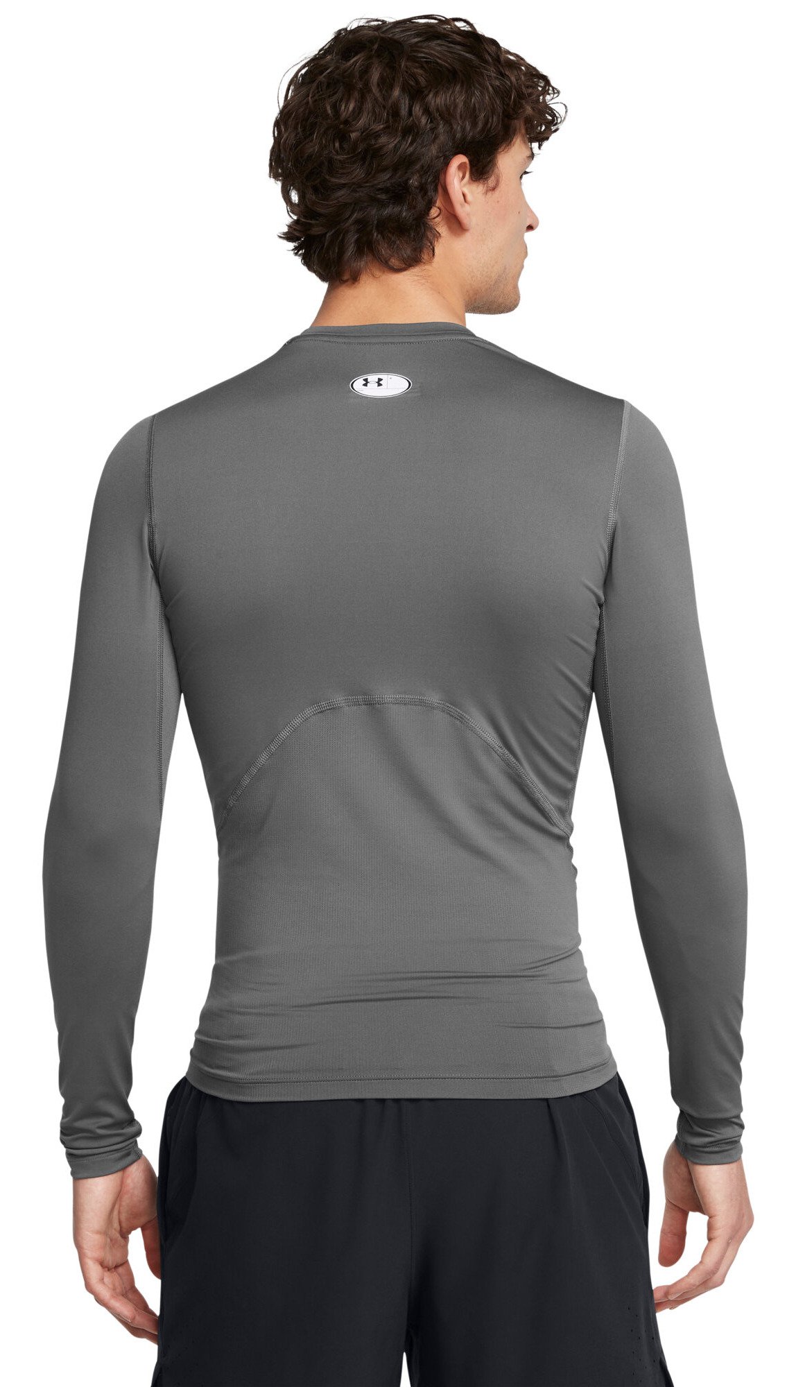 Under Armour HeatGear t-shirt de compression manches longues homme, castlerock/blanc