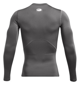Under Armour HeatGear t-shirt de compression manches longues homme, castlerock/blanc